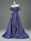 Sandalwood Purple Satin Evening Gown