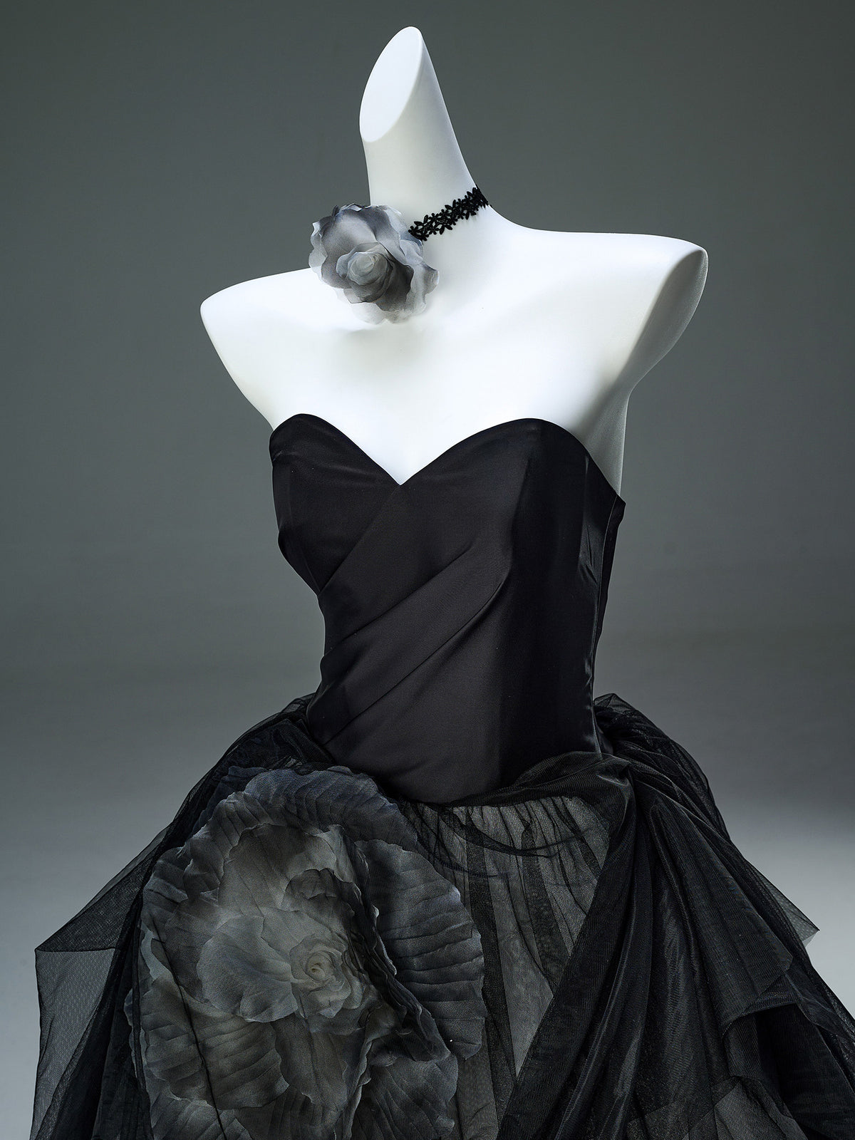 Flowers in Ink Handcrafted Tulle Gown