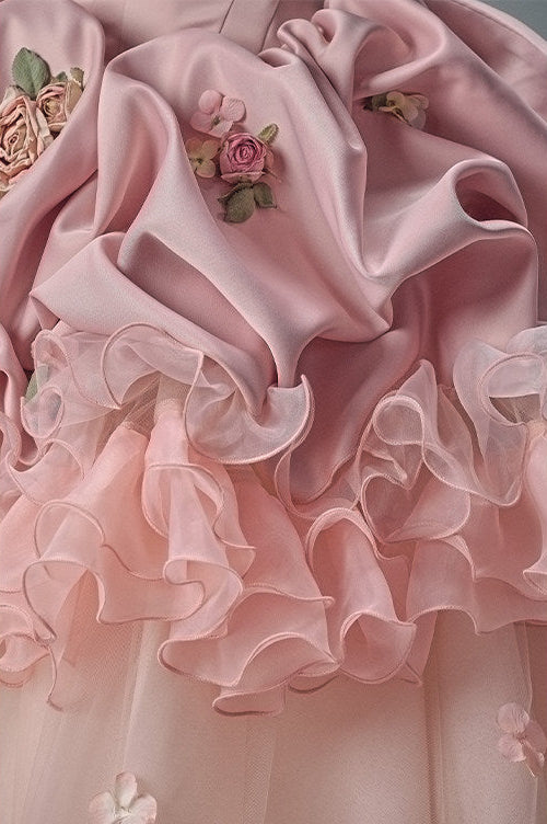 Peach Coco Heavily Embellished Vintage Gown