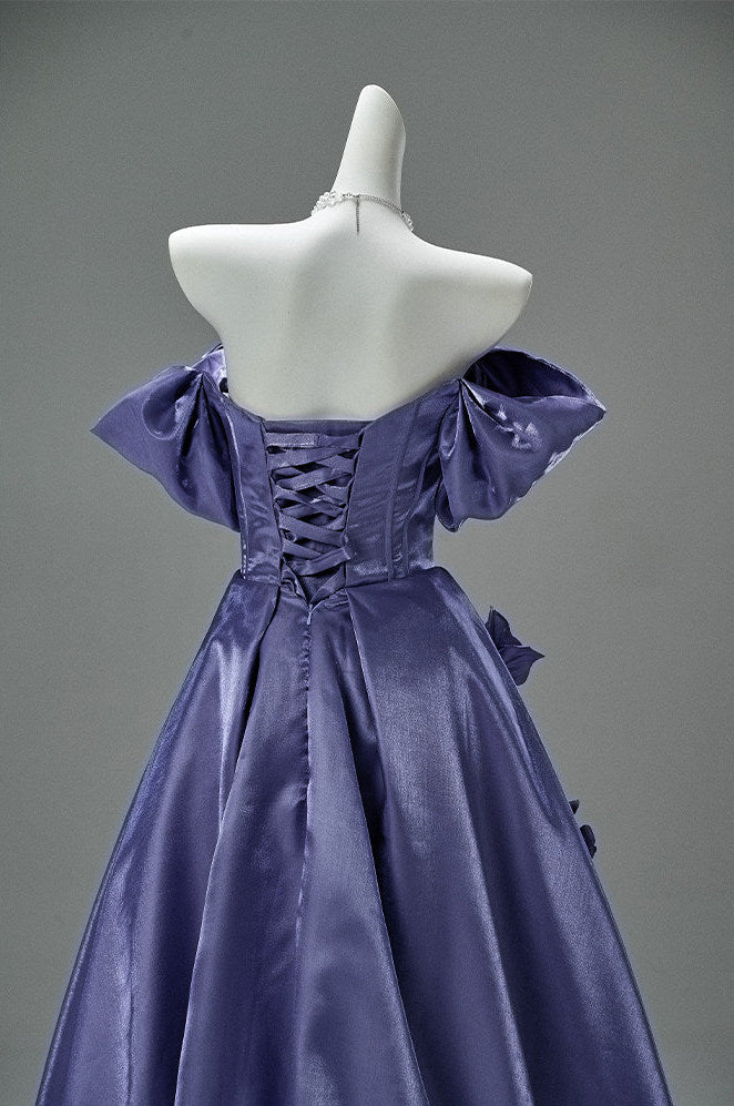Sandalwood Purple Satin Evening Gown