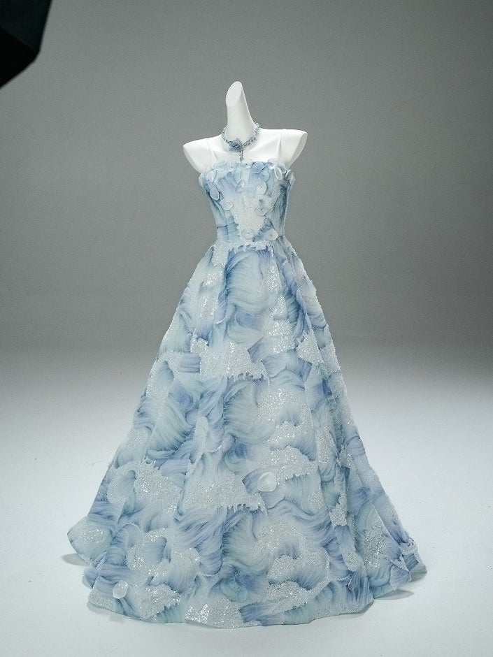 Blue Statement Evening Gown