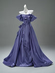 Sandalwood Purple Satin Evening Gown