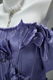Sandalwood Purple Satin Evening Gown