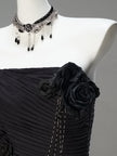 Black Vintage Sculpted Gown