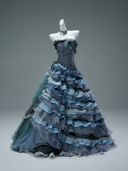 Gradient Vintage Evening Gown