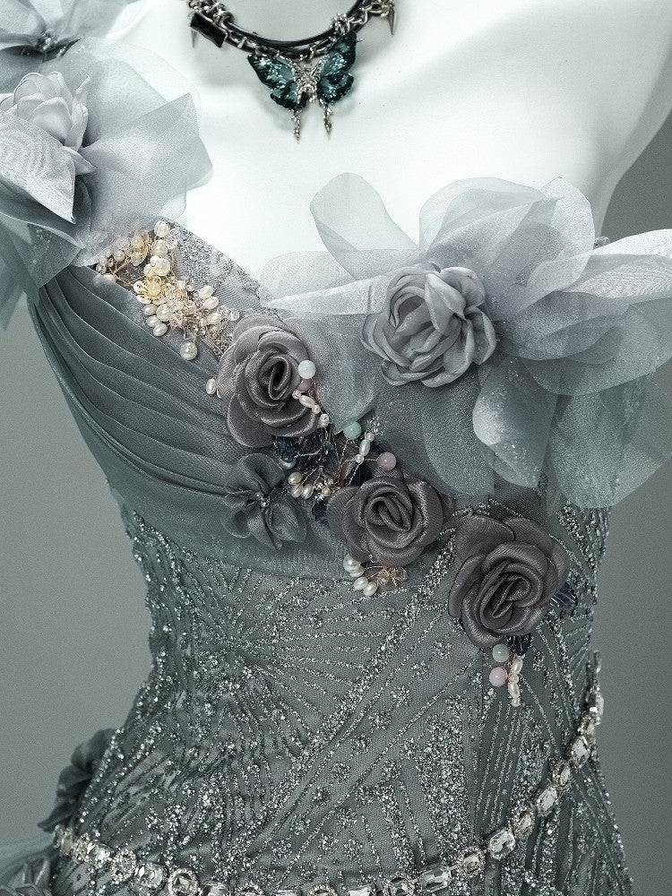 Sea of Shadows Vintage Fishtail Gown
