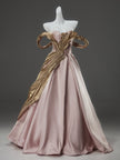 Powdered Pink Statement Satin Gown