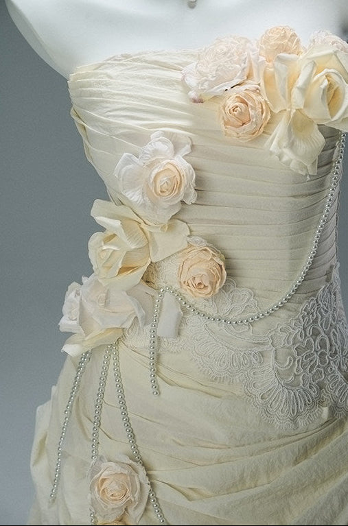Rose Left French Vintage Sculpted Gown