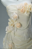 Rose Left French Vintage Sculpted Gown