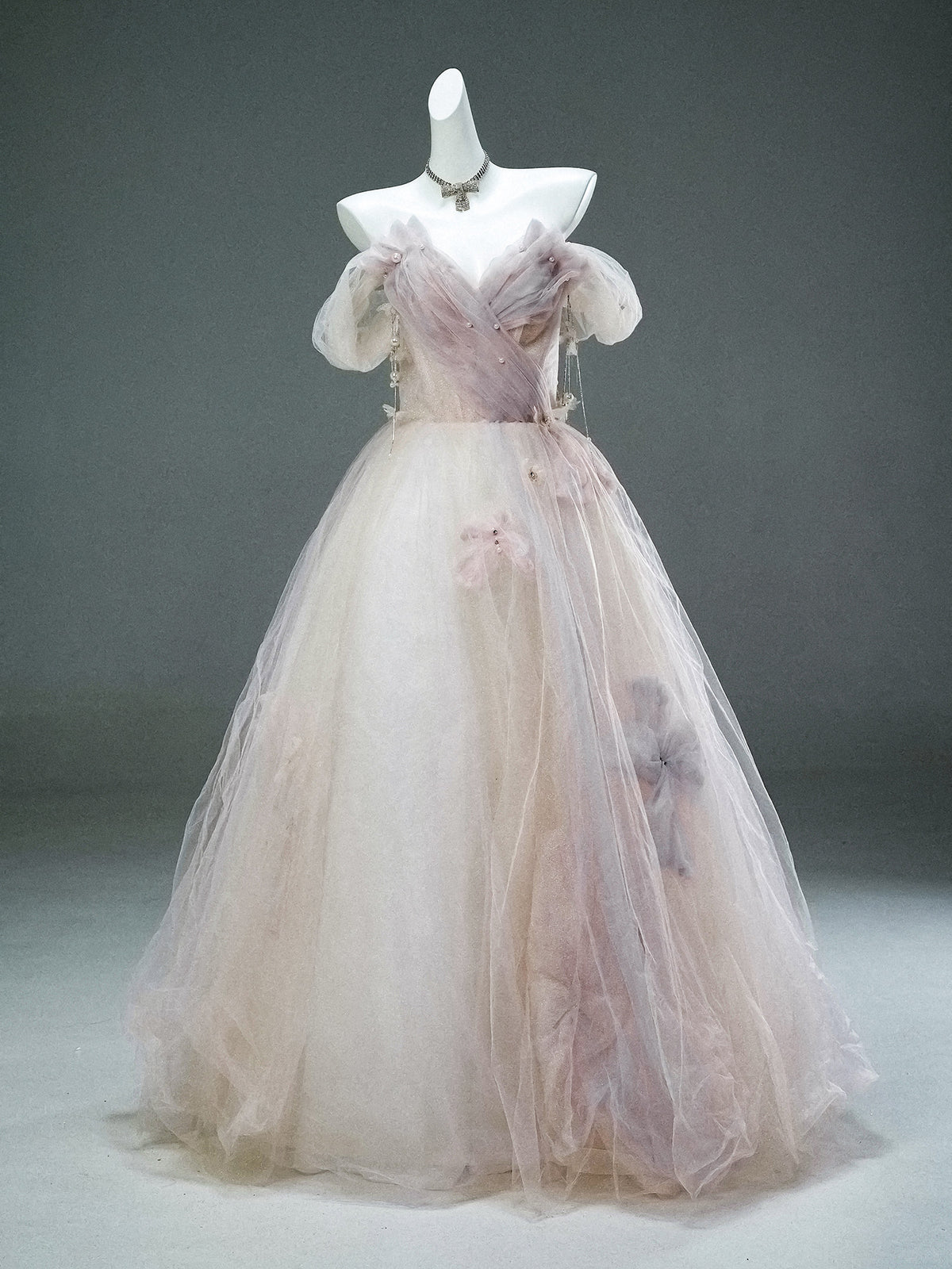 Shattered Flowers Beaded Gown