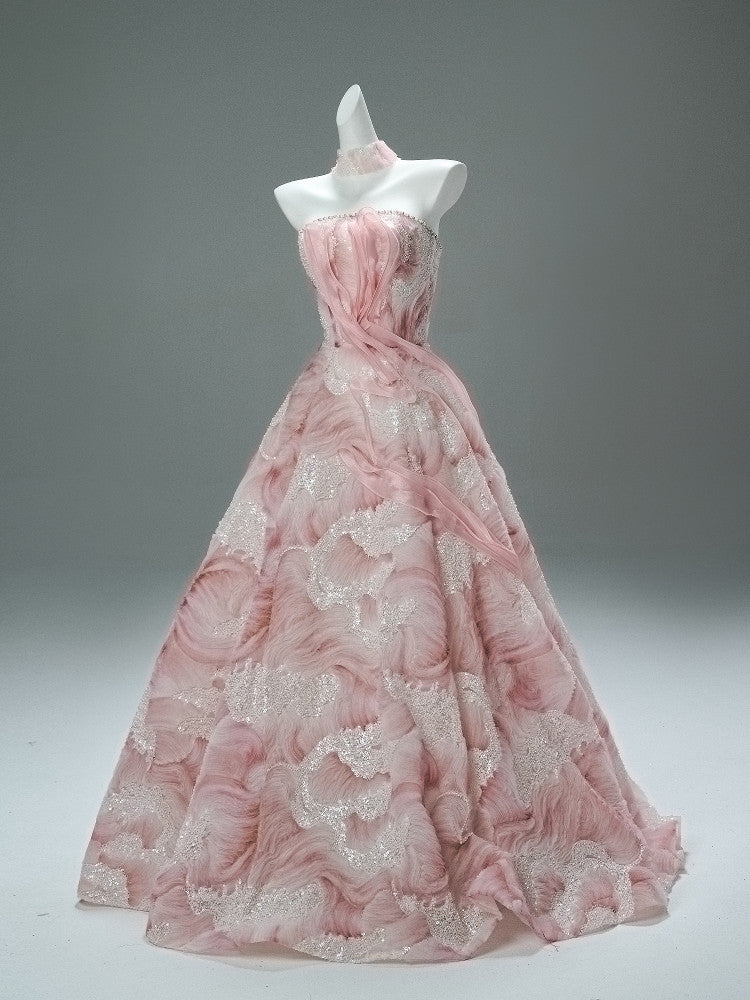 Pink Statement Satin Gown