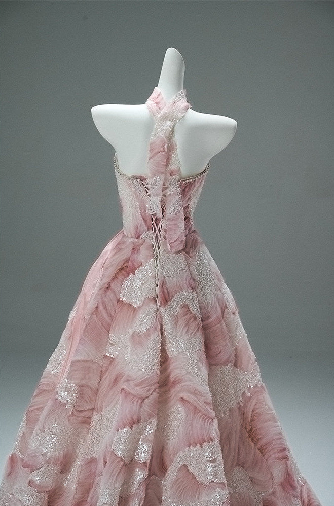 Pink Statement Satin Gown