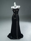 Phantom Black Sculpted Fishtail Gown
