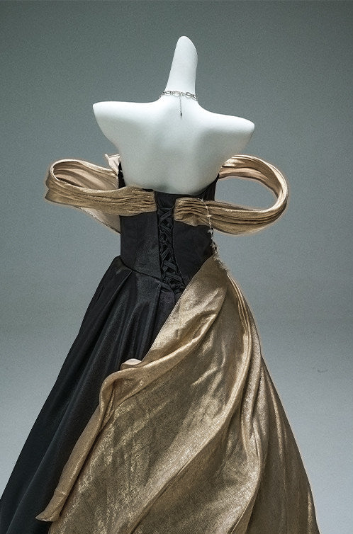 Black Statement Satin Gown
