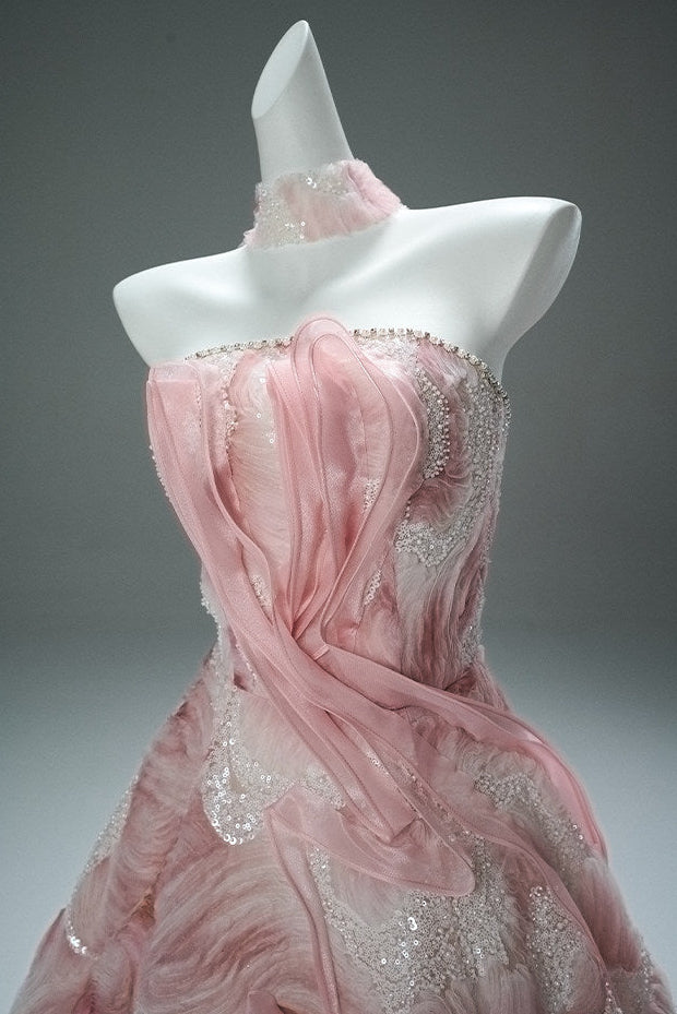 Pink Statement Satin Gown