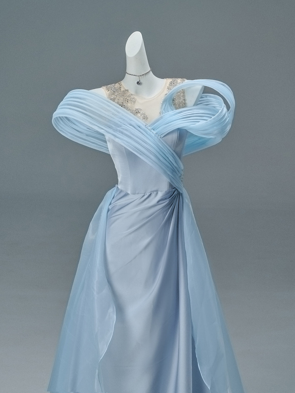 Statement Satin Evening Gown