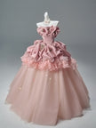 Peach Coco Heavily Embellished Vintage Gown