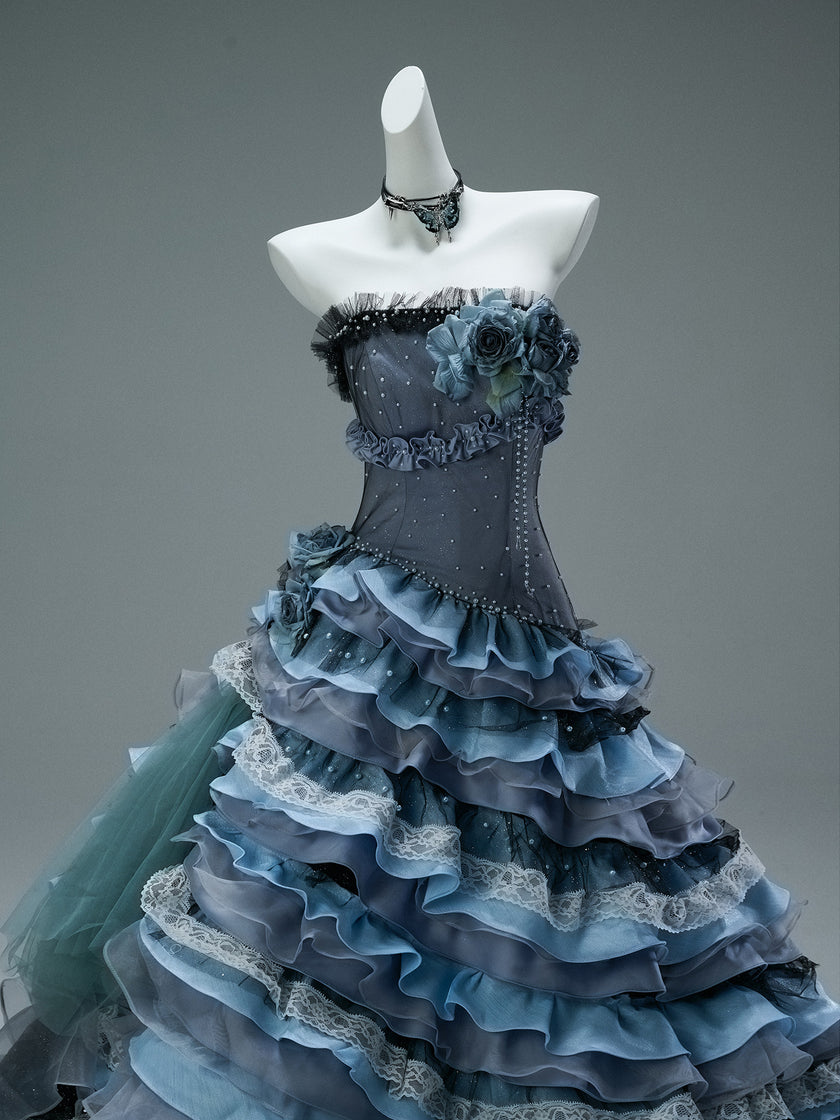 Gradient Vintage Evening Gown