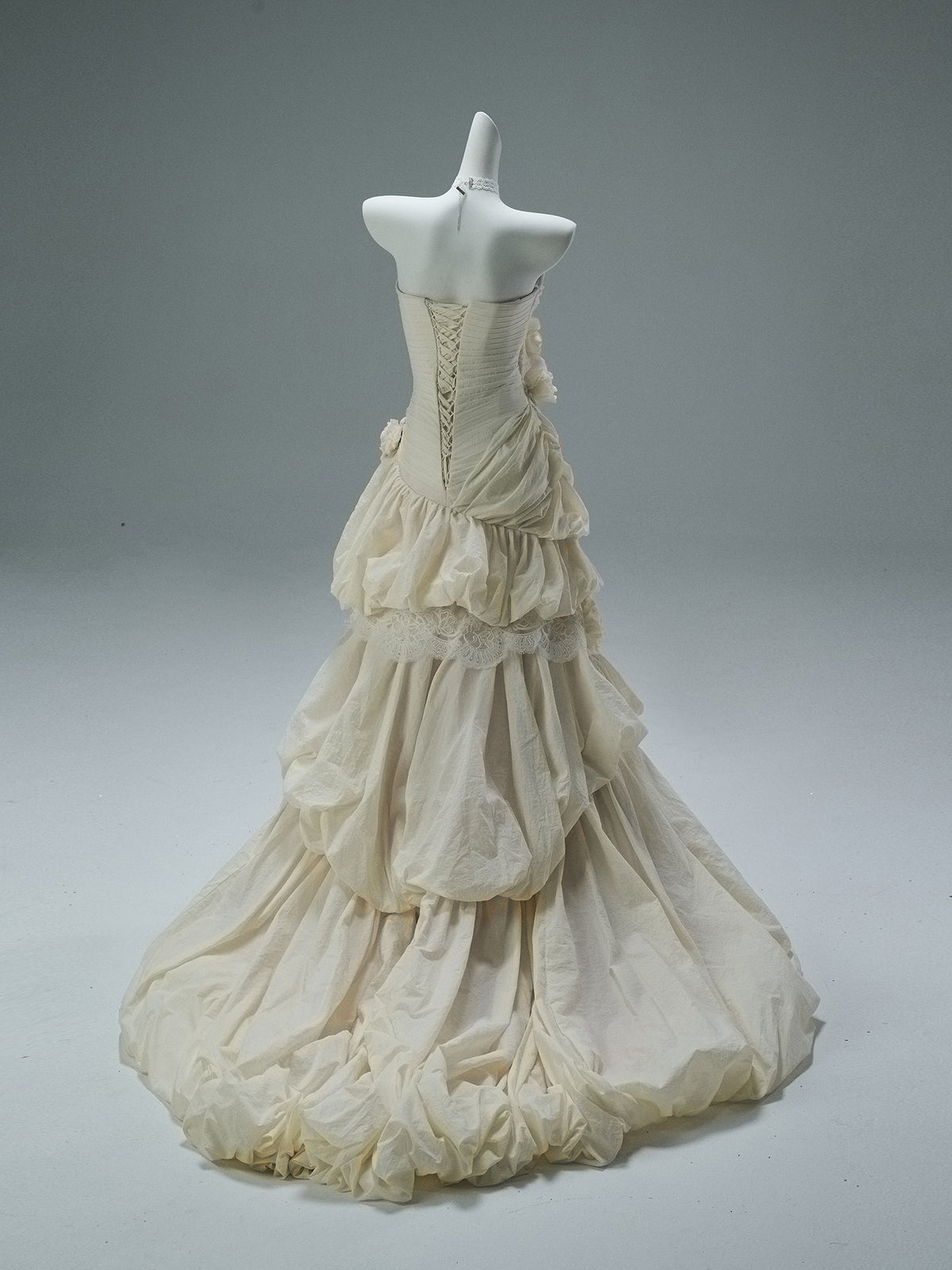 Rose Left French Vintage Sculpted Gown