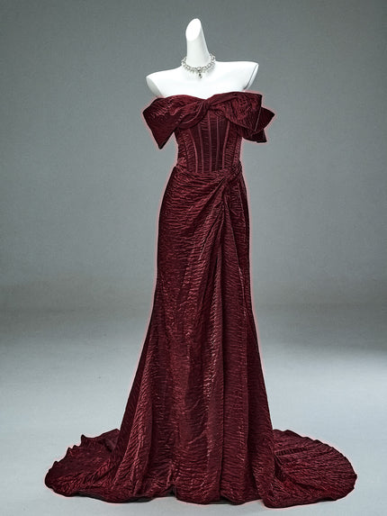 Plain Slate Sculpted Gown