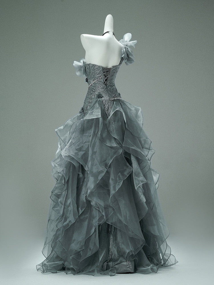 Sea of Shadows Vintage Fishtail Gown