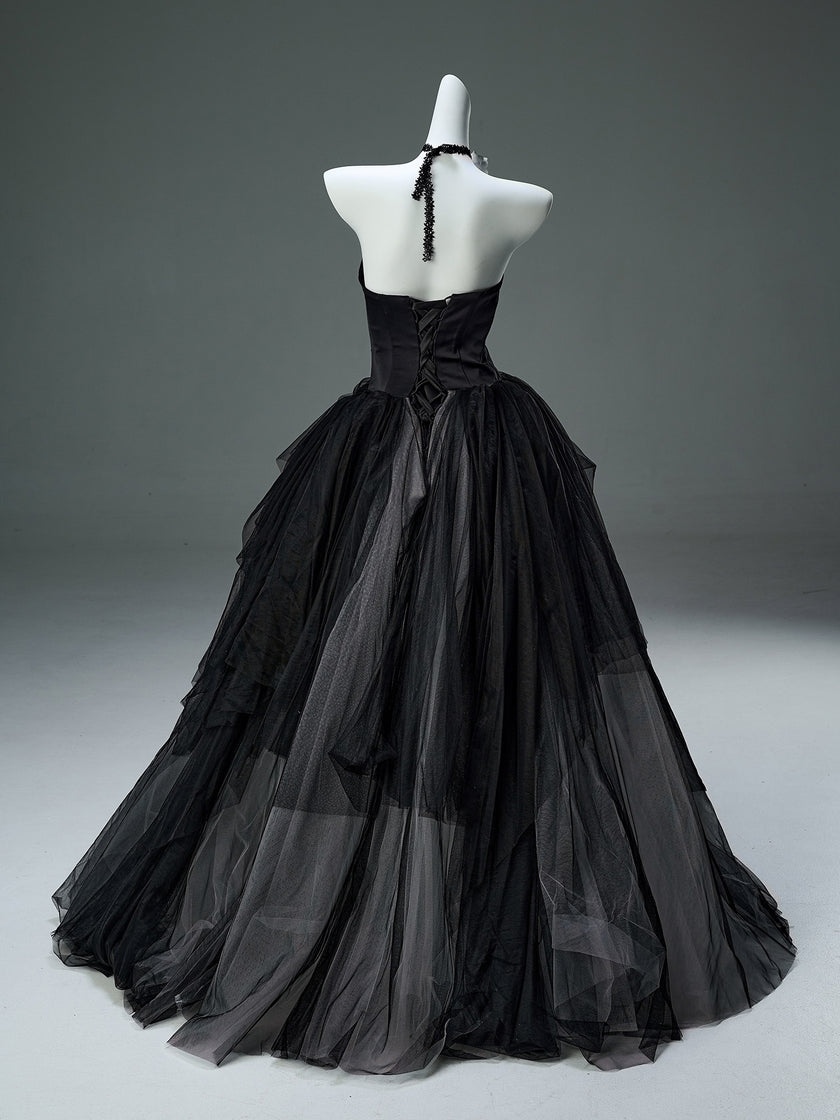 Flowers in Ink Handcrafted Tulle Gown