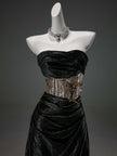 Black Sculpted Fishtail Gown