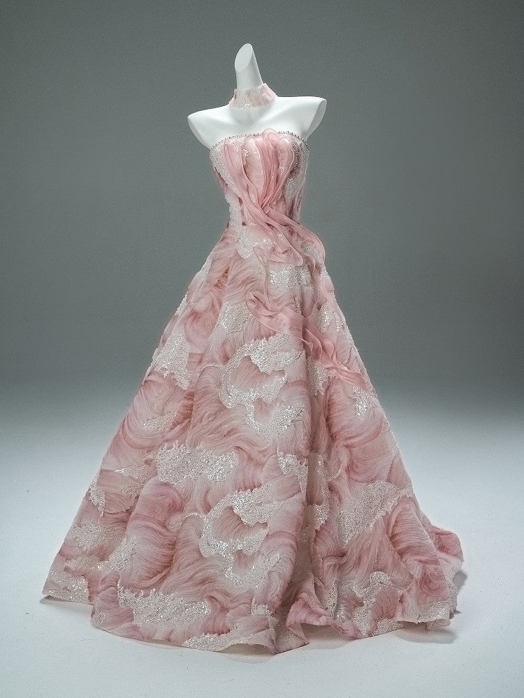 Pink Statement Satin Gown