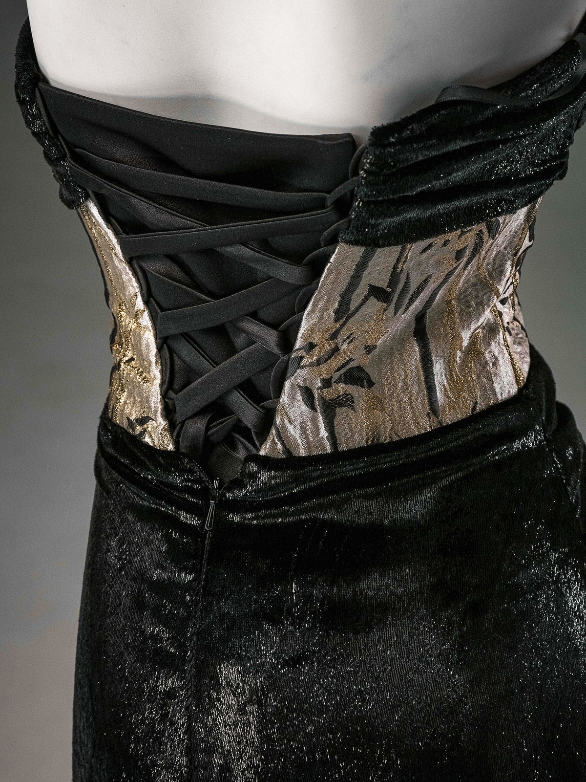 Black Sculpted Fishtail Gown
