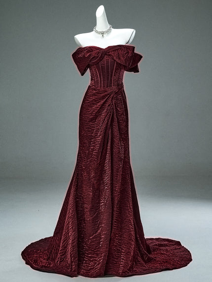 Plain Slate Sculpted Gown