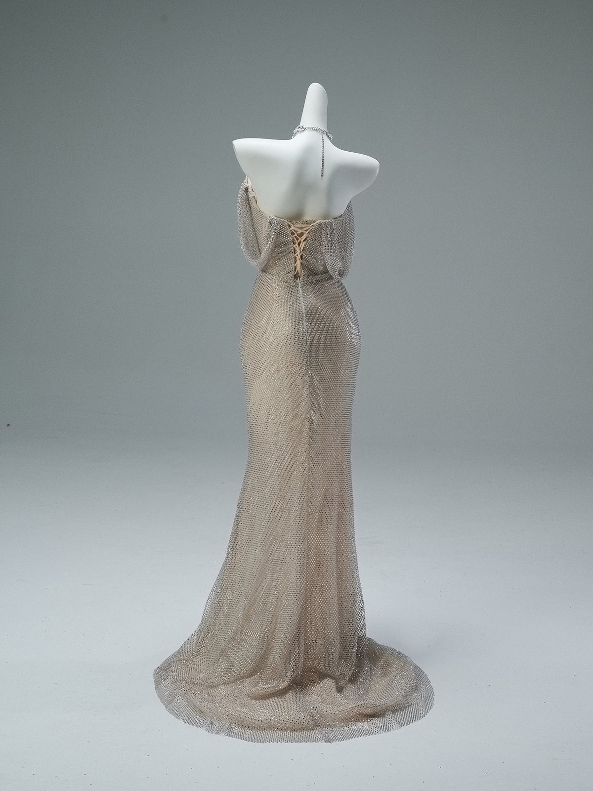 Crystal-Embellished Fishtail Gown