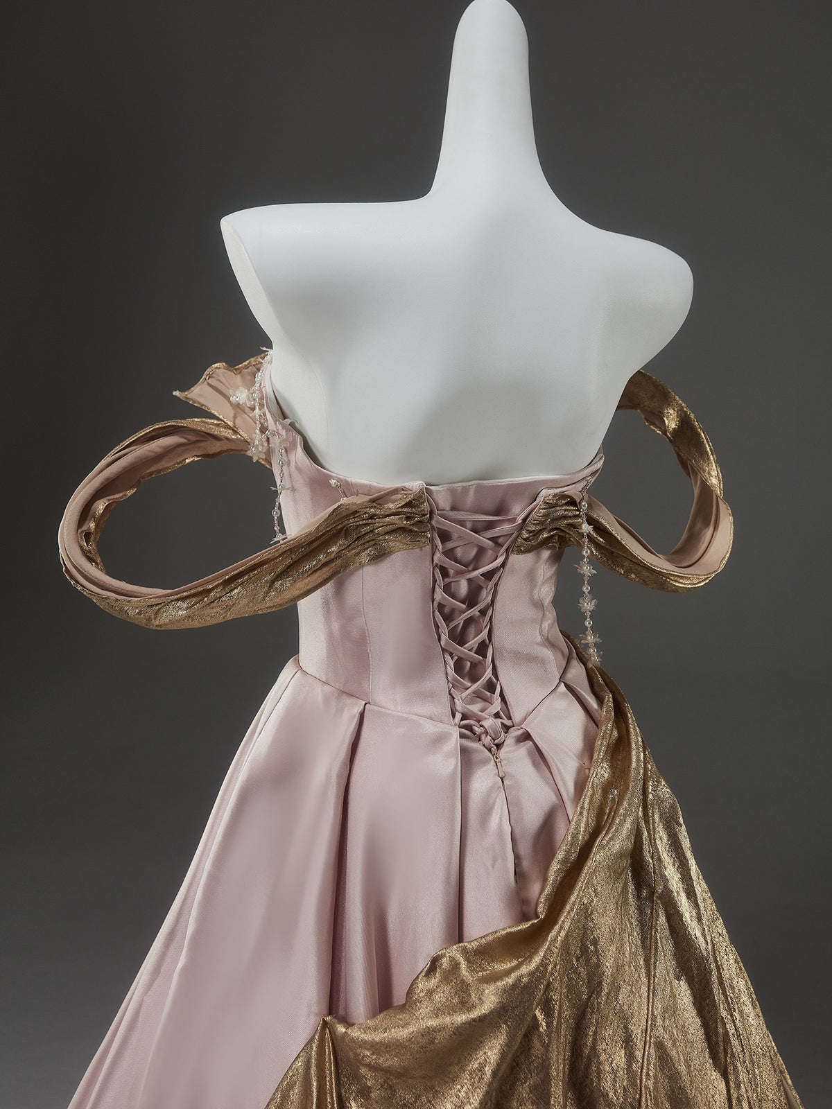 Powdered Pink Statement Satin Gown