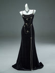 Phantom Black Sculpted Fishtail Gown