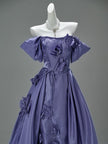Sandalwood Purple Satin Evening Gown