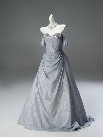 Fishtail Sequin Gown with Crystal Embellishment