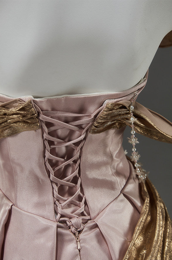 Powdered Pink Statement Satin Gown