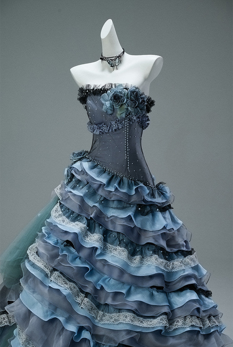 Gradient Vintage Evening Gown
