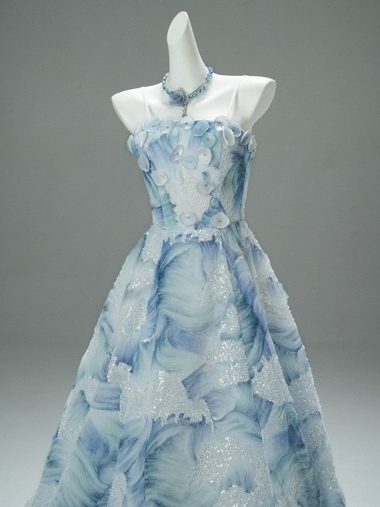 Blue Statement Evening Gown