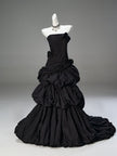 Black Vintage Sculpted Gown