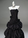 Black Vintage Sculpted Gown