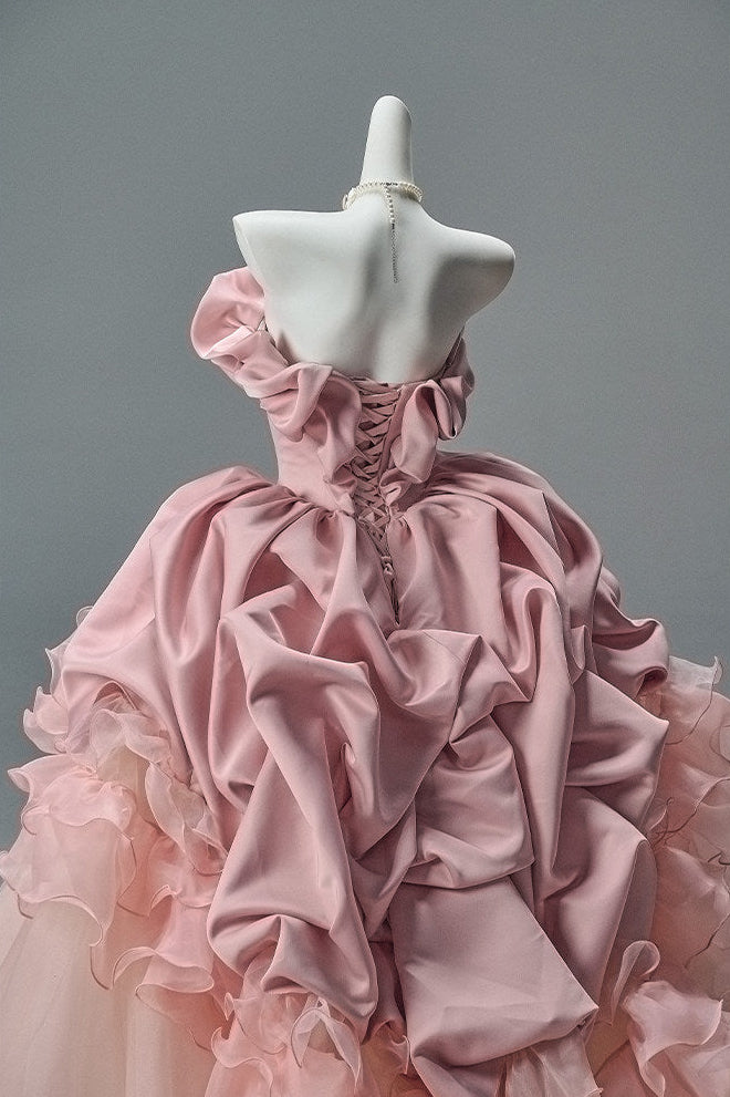 Peach Coco Heavily Embellished Vintage Gown