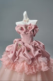 Peach Coco Heavily Embellished Vintage Gown