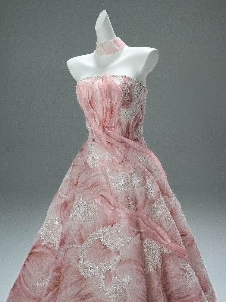 Pink Statement Satin Gown