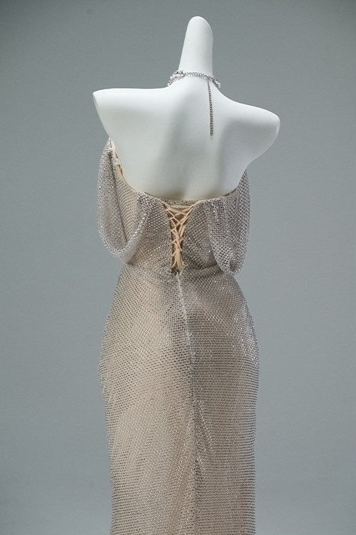 Crystal-Embellished Fishtail Gown
