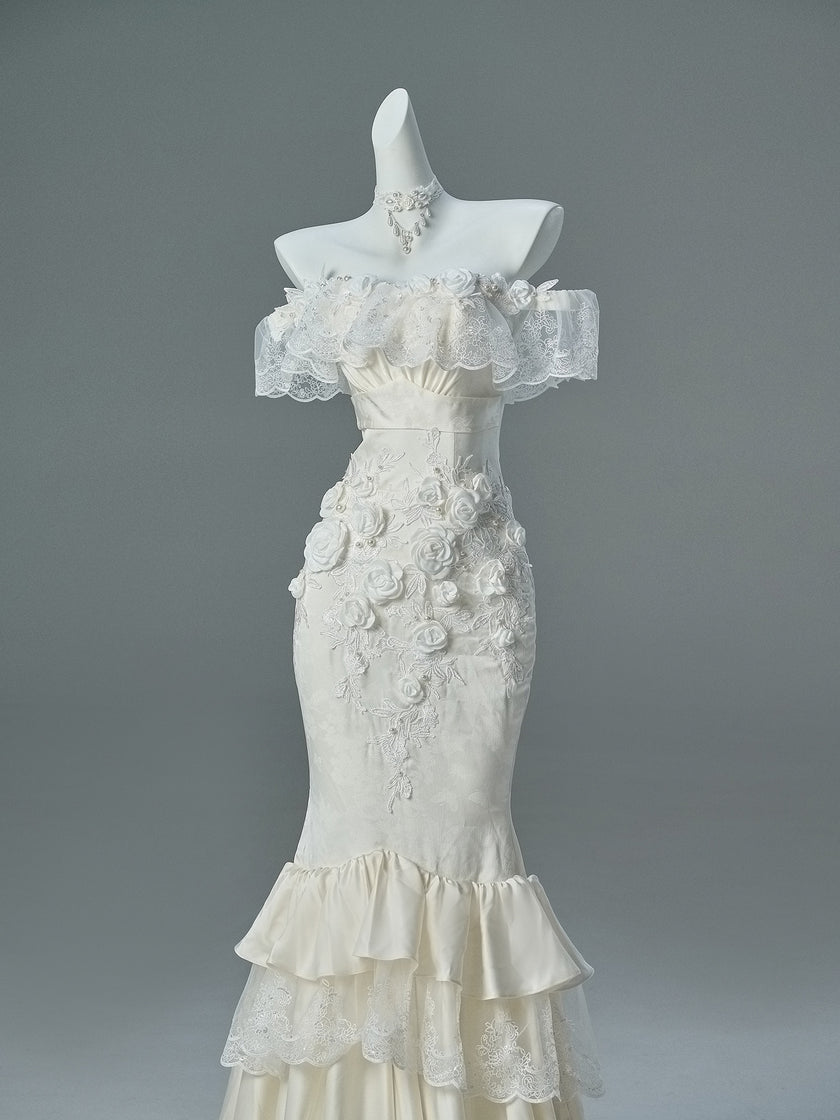 French Vintage Sculpted Gown